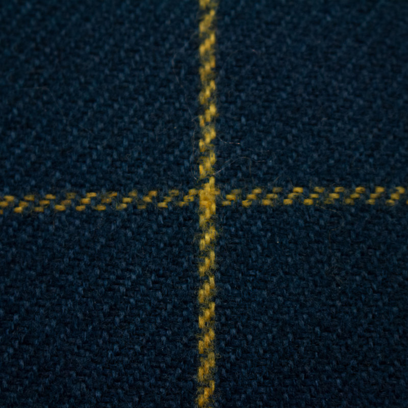 Plaid Square Cushion, Polyester/Polyfill, Navy