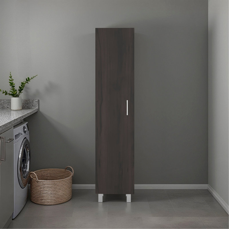 Storage Cabinet With Fixed Shelf, Walnut