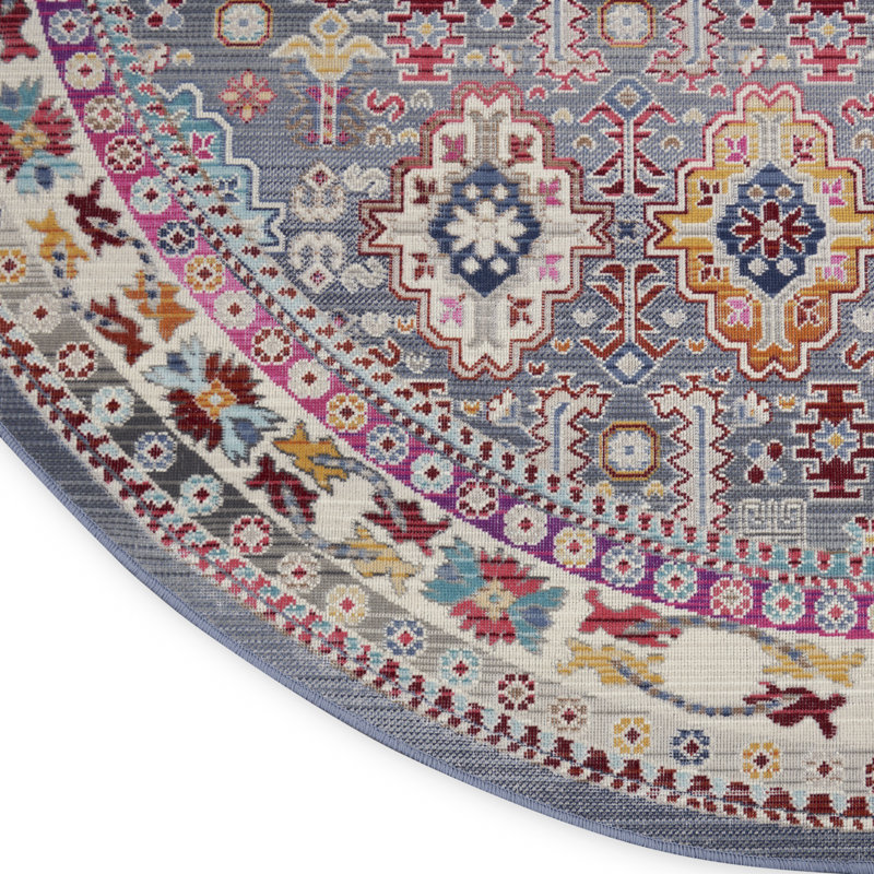 Oldham Ikat Area Rug, Round 1.72cm