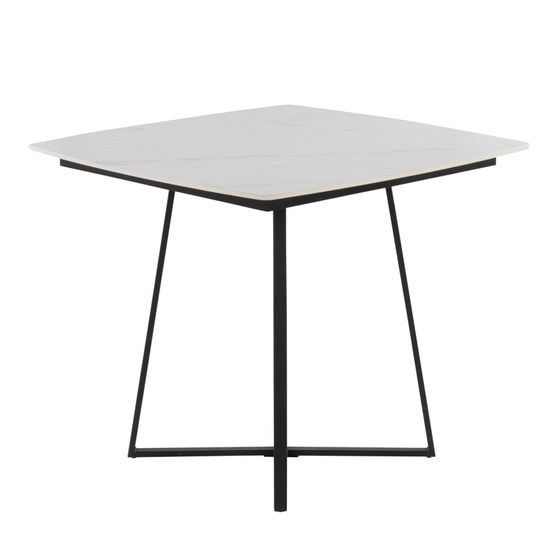 Table de salle à manger Fayette, Blanc, Noir