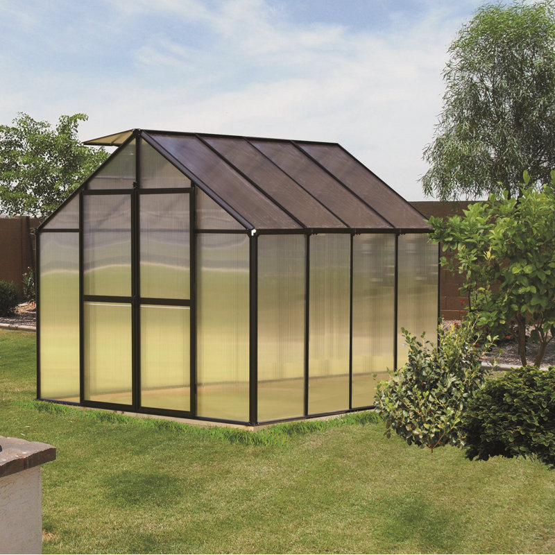 Monticello Premium Polycarbonate Commercial Greenhouse, 90" H x 101" W x 8" D, Black