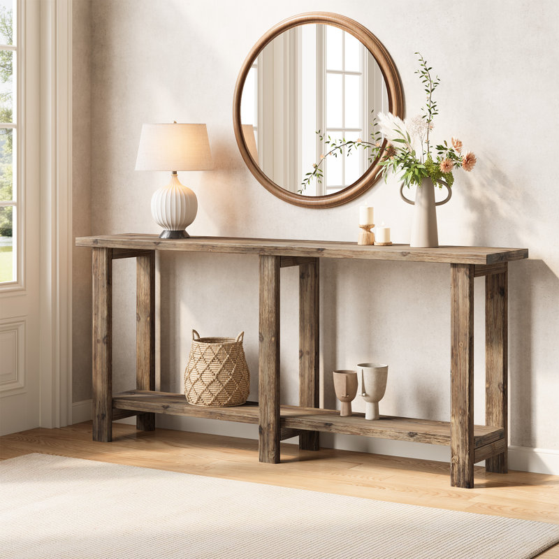 Console en bois massif 70,86 po, Bois clair