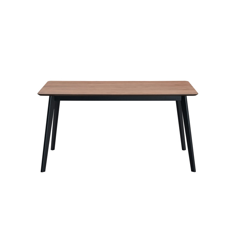 Table de salle à manger noyer et noire - rectangulaire, pieds en bois, épaisseur de 19 mm, support de poids de 100 lb, finition rectangulaire H 30 po x l 59 po x P 35 po