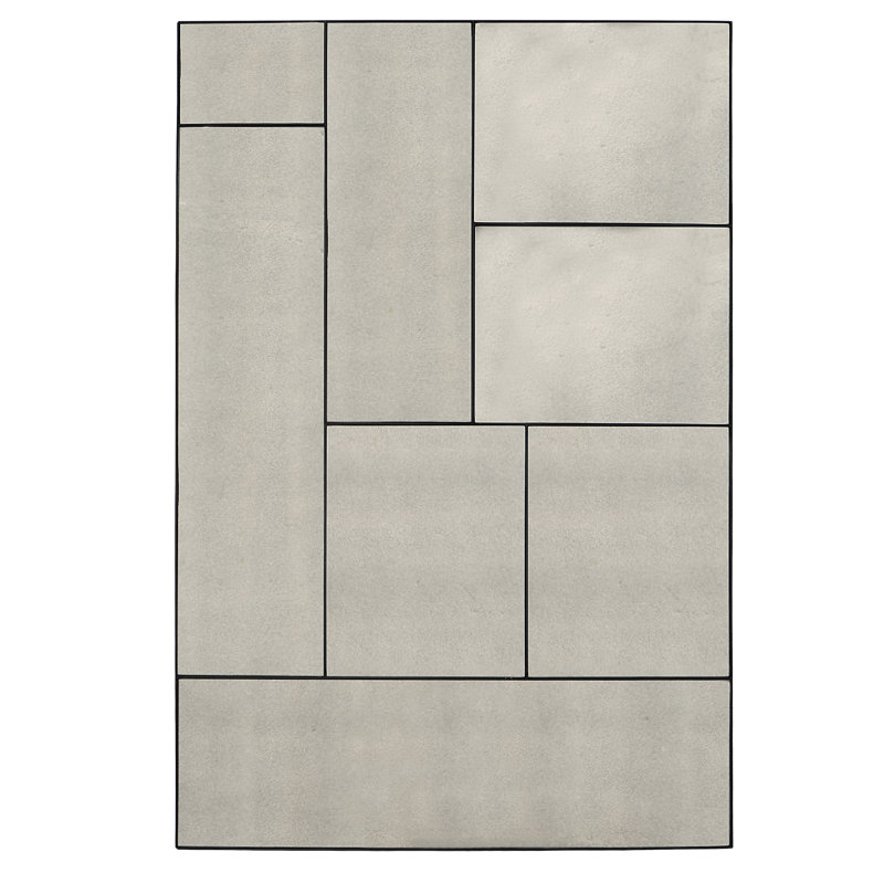 Black Geometric Transitional Oversized Wall Mirror