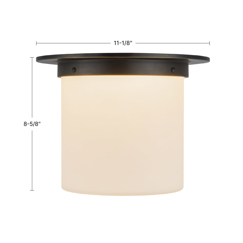 Mineral 11-in Brass Flush Mount, Alabaster, Brass