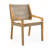 Durable Acacia Wood & Wicker Outdoor Dining Chair with Cream Cushion Set of 2