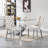 Modern Glass Dining Table Set, Clear Glass Dining Table with Stainless Steel Pedestal & Dining Chairs, 70" Rectangle Dining Room Table and Chairs Set, Luxury Kitchen Table Set-539541701-539541696-539541697