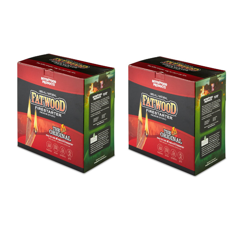 BetterWood Firestarter, Set of 2, 9.5" H x 8.63" W x 13.38" D