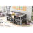 Movable Shelves Twin Size Low Loft Bed With Chalkboard, In Grey Shelves, & Chalkboard Enthusiasm - Gray-1492174499