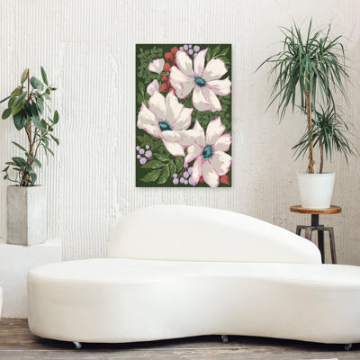Cosmos Dreams I, art mural rétro contemporain à fleurs abstraites