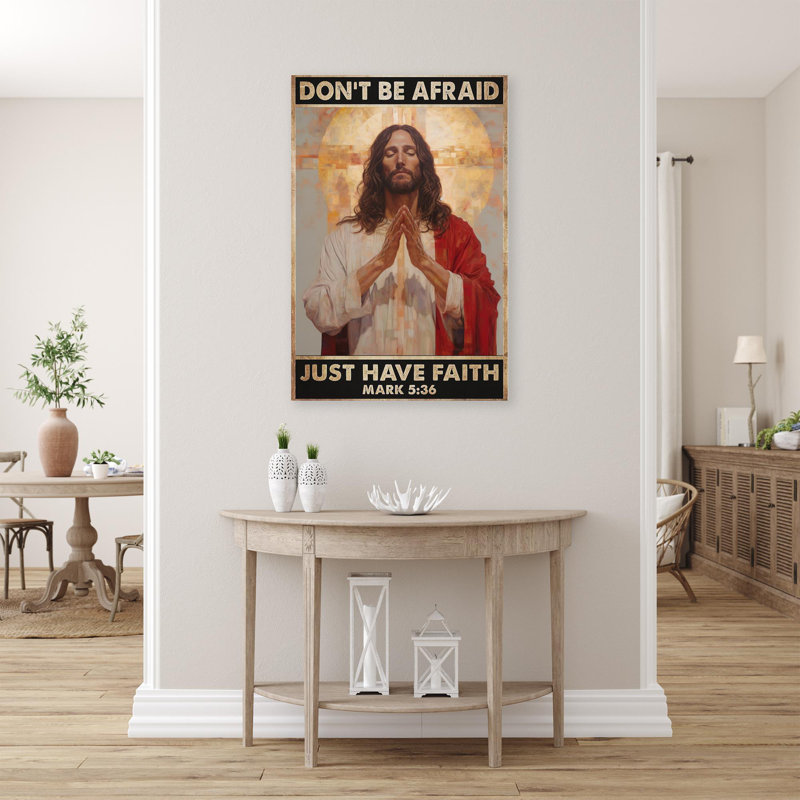 «Jesus Dont Be Afayez», impression sur toile, H 36 po x l 24 po x P 1,25 po