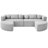 114.9" Boneless Modular With Unique Curved - End Design, Comfortable Seating, And Foam Core In Grey Sectional Construction