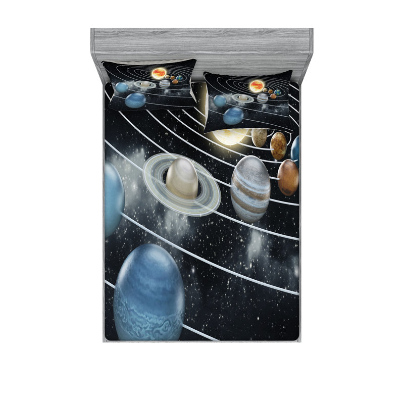 Drap-housse et coussin décoratif Ambesonne, Ensemble de draps pour très grand lit californien