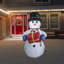 Décoration de Noël de bonhomme de neige gonflable illuminé blanc et rouge 5 pi