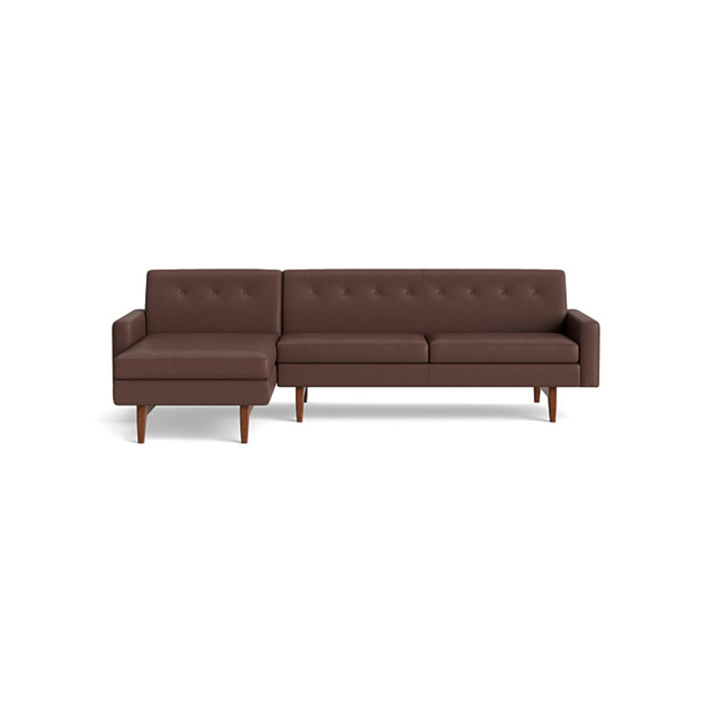 Tyler Chaise Sectional, Left Hand Facing, Leather - Deep Blue