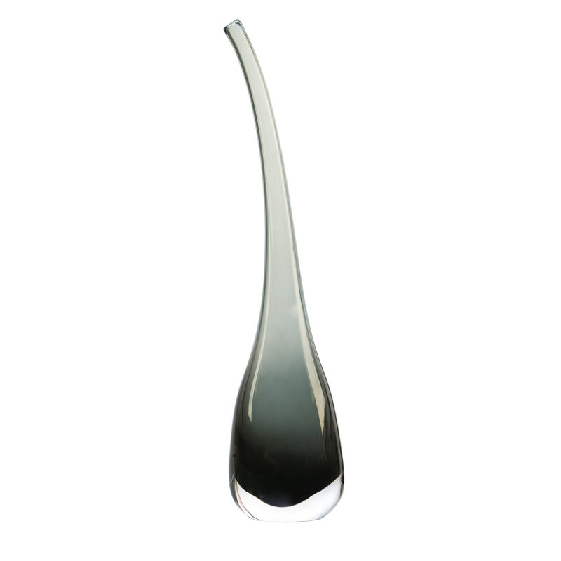 Handmade Glass Table Vase, Smoke