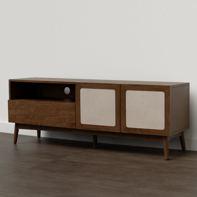 Calista TV Stand 1 Drawer 2 Door - Teak Brown, Chestnut