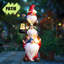 Statue de gnome de jardin avec lumières solaires et sculptures de jardin amusantes, triple gnome, patio extérieur, jardin, balcon, décoration intérieure, cadeau d'anniversaire, 12 en gnome d'été-1003082223