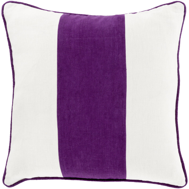 Striped Pillow Cover, 22" x 22", Dark Purple