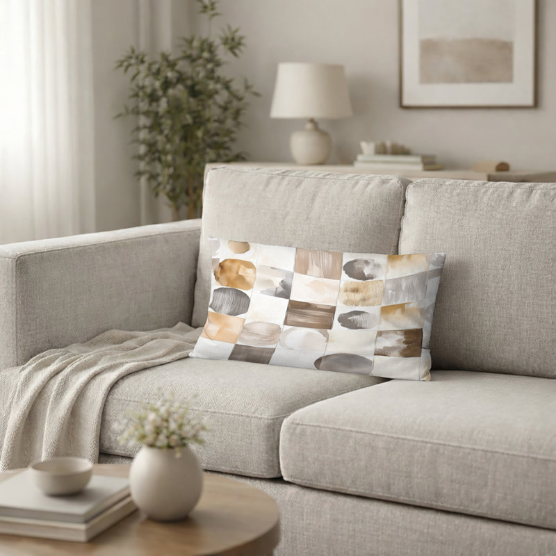 Coussin Patchwork, H 12 po x l 20 po