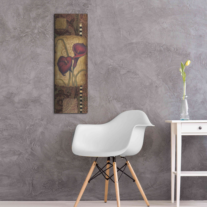 «Red Lily Two» par Viv Eisner, art mural en métal Red Barrel Studio®, H 36 po x l 12 po