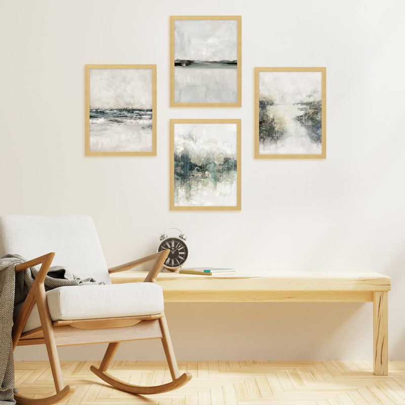 «Rustic Misty Lake Forest», impression sur toile encadrée sur papier, H 14 po x l 11 po x P 1 po, Brun