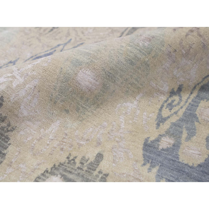 Tapis beige noué à la main de haute qualité