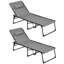 Ensemble de chaise longue pliante Outsunny avec dossier inclinable à 5 niveaux-2115776931