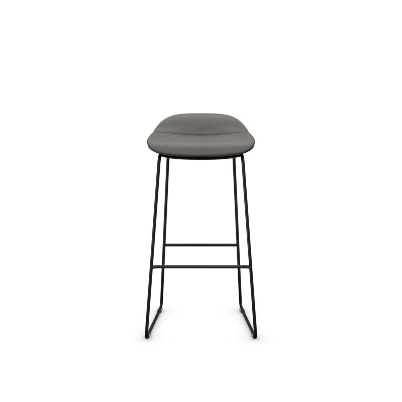 Tabouret Lilly , Noir, Tabouret de bar (siège d'une hauteur de 30 po), Vinyle cendré