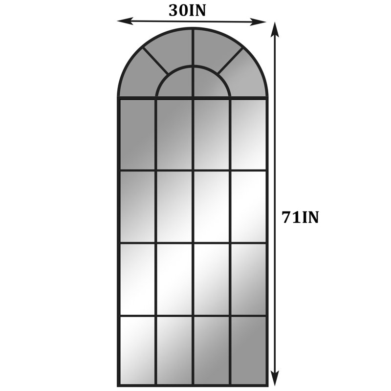 Miroir pleine grandeur Casiana, 71 po x 30 po