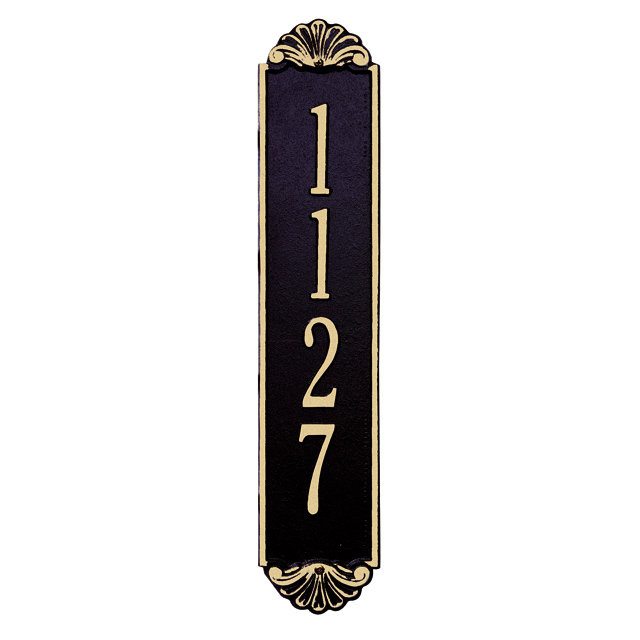 Shell 4-Line Wall Address Plaque, Yes, Antique Copper