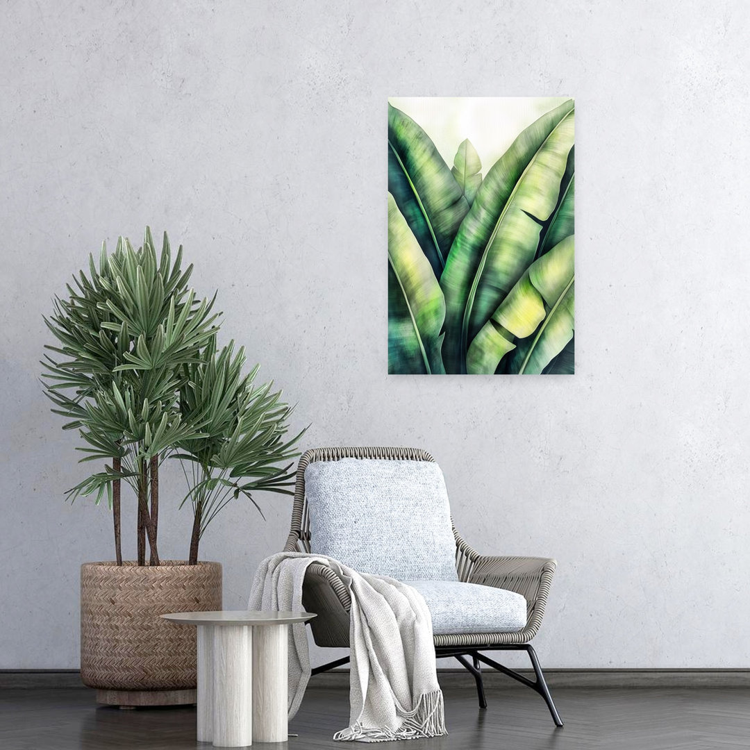 Lush Tropical Leaves Abstract Vibrant Nature Plant Wall Art Print