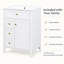 Meuble-lavabo simple de 61 cm (24 po) avec lavabo en céramique, rangement basculant, 2 tiroirs et porte d'armoire à fermeture amortie-647424428