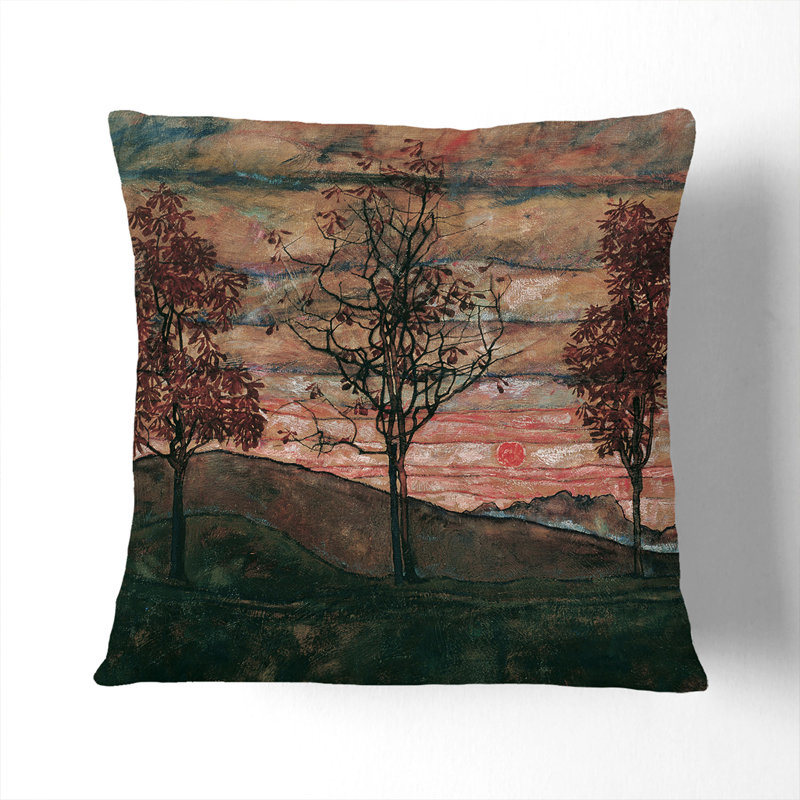 Four Trees Scatter Cushion, 55cm H x 55cm W x 20cm D, Black