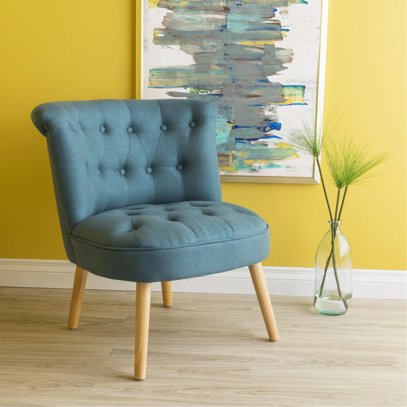 Chaise capitonnée confortable et élégante pour toute pièce, idéale pour la détente et la décoration, Tissu sarcelle
