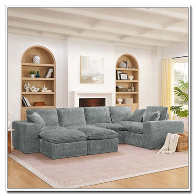 107'' Modern Boucle L-shaped Sectional Sofa
