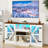 59 Inches Media Console Table with 3-Level Shelves and 22 Dynamic Modes