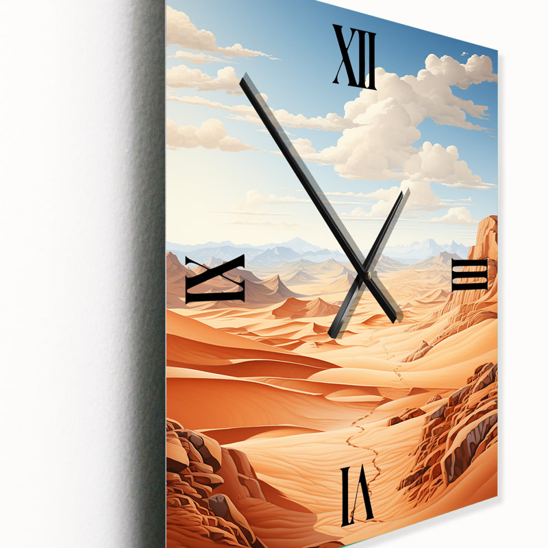 Horloge murale moderne Desert Dunes II - Paysages, Très grand