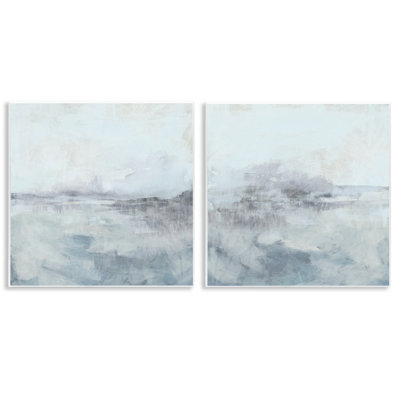 Misty Horizon View 2pc Wall Plaque Set, design by June Erica Vess