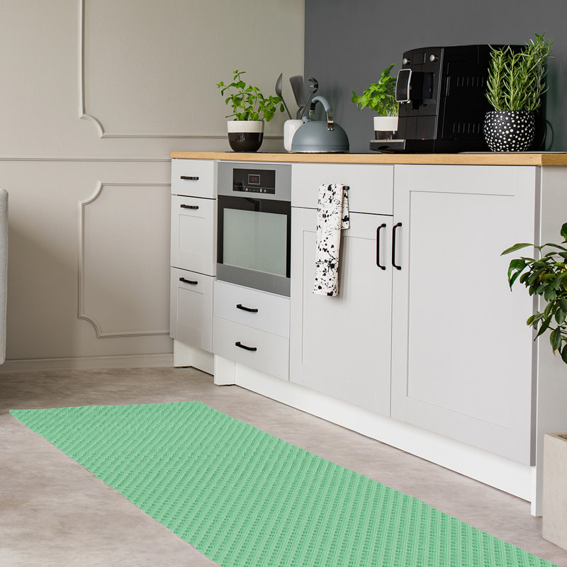 Tapis de zone verte dégradé à géométrie reverse, Tapis de couloir 2 pi 6 po x 8 pi