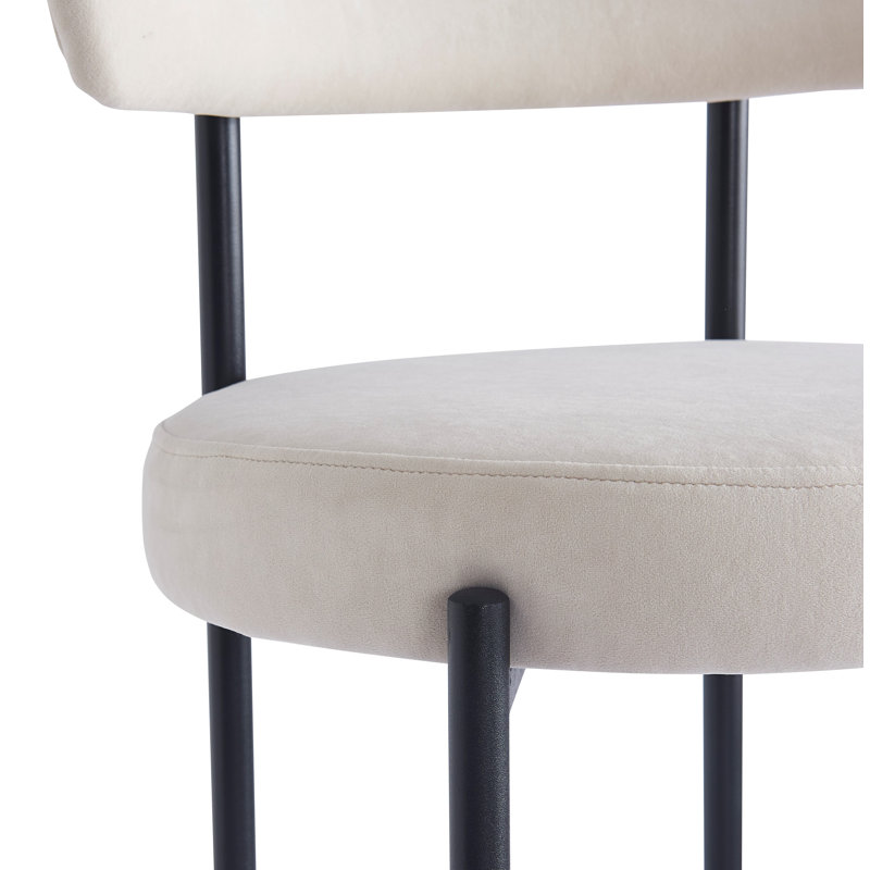 Ensemble de 2 tabourets de bar en velours beige Lars
