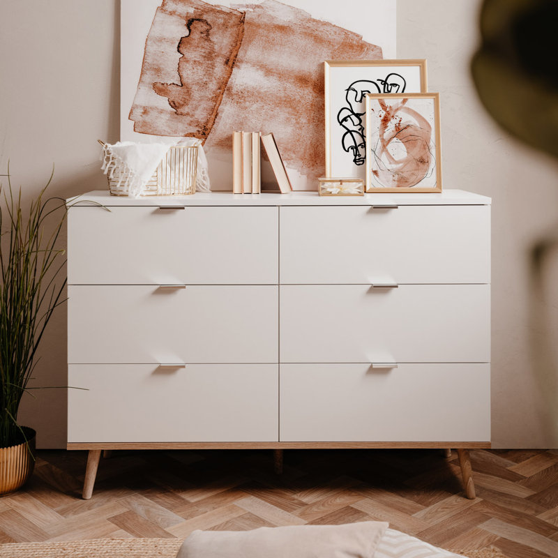 Fidel 120cm W 6 - Drawer Chest of Drawers