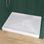 Base de bac de douche à seuil simple 42 po x 34 po en blanc avec ensemble de drain central et couvercle de drain inclus
