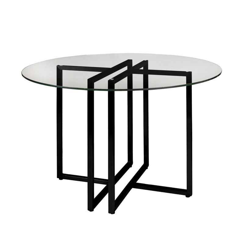 Table de salle à manger Wadley, L 42 po x l 42 po, Noir