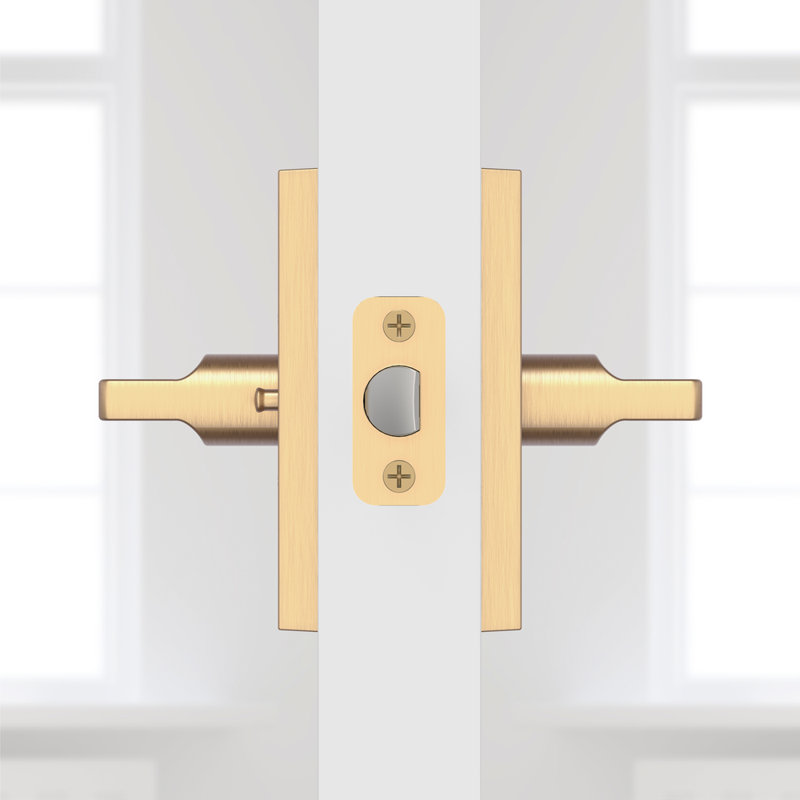 5 H X 5.53125 W X 5 Privacy (Bed & Bath) Door Lever, Satin Brass