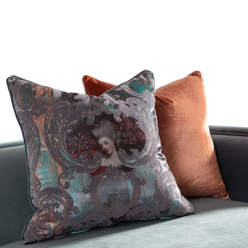 La Francaise 105'' Square Arm Sofa, Teal Blue Velvet