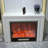 White Solid Wood Electric Fireplace