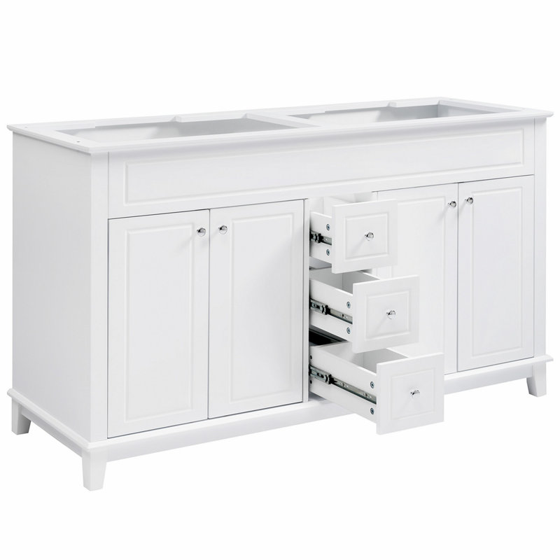 Armoire de salle de bain avec 3 tiroirs et 4 portes