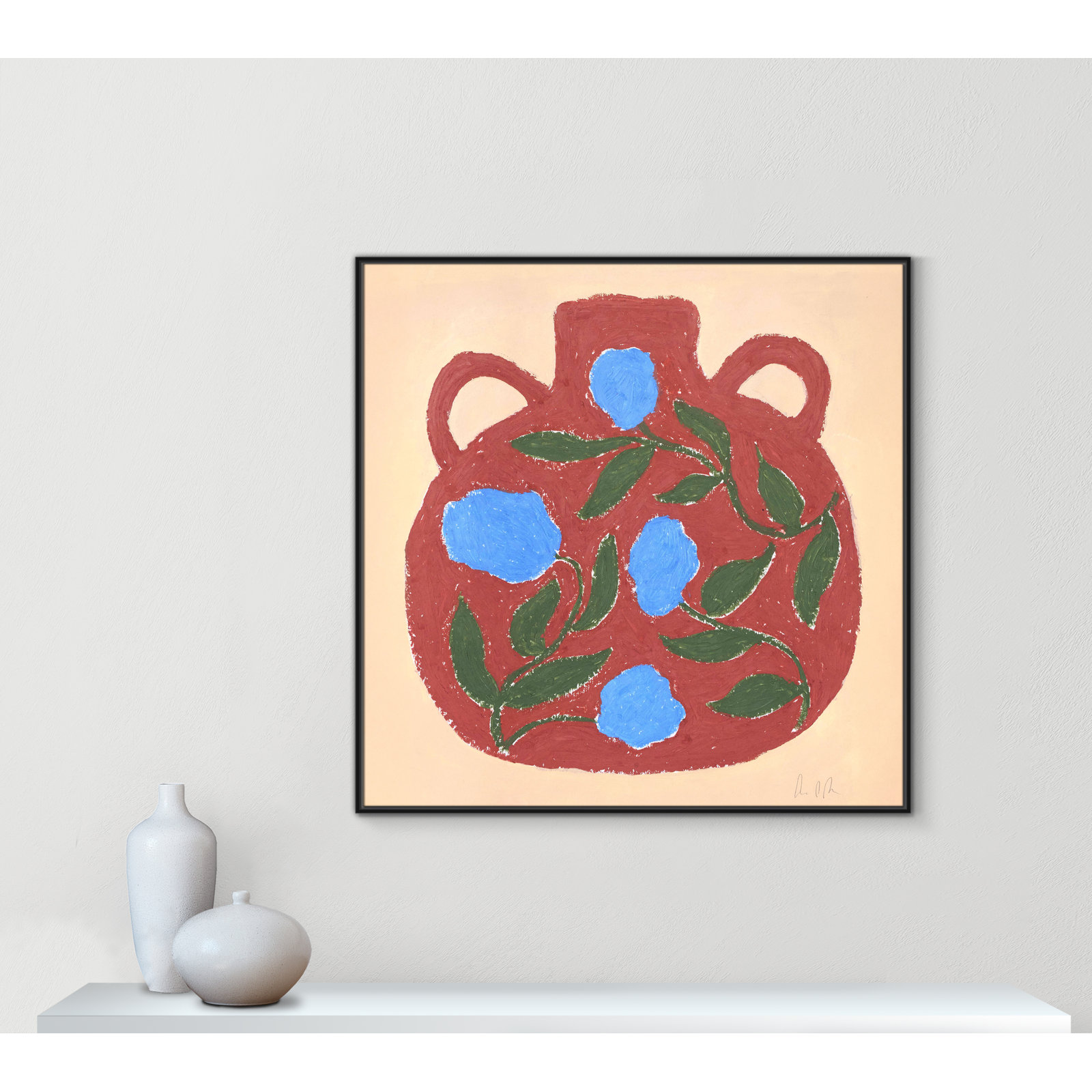 Vase No. 04 Print by Camilla Bergqvist, 46.5" H x 46.5" W, Black