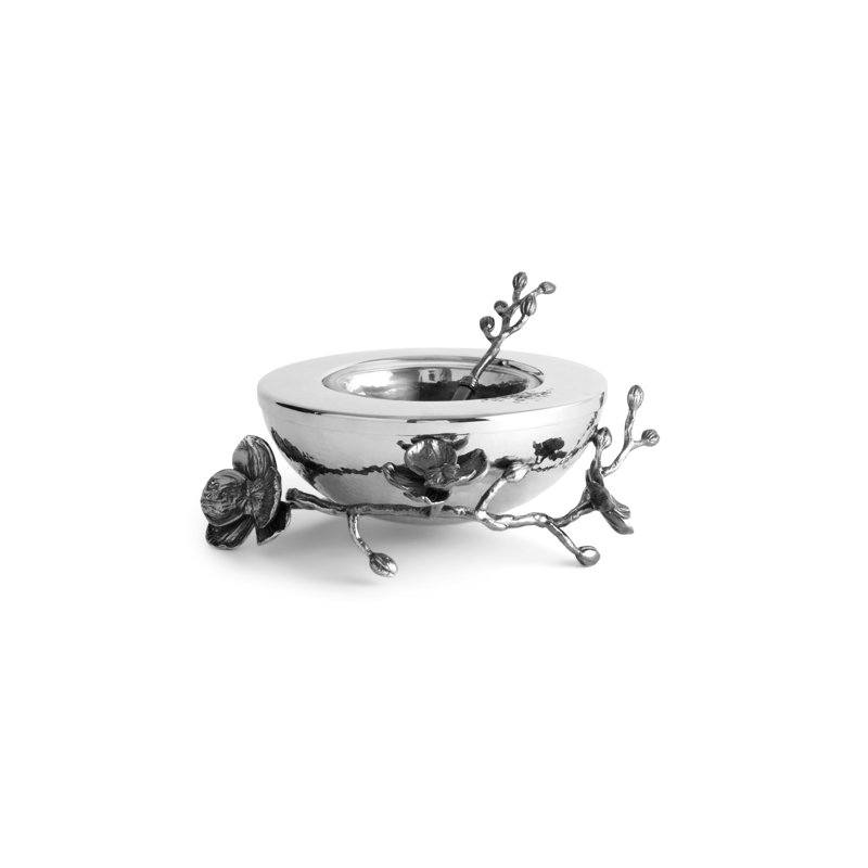 Black Orchid Handmade Dessert Bowl